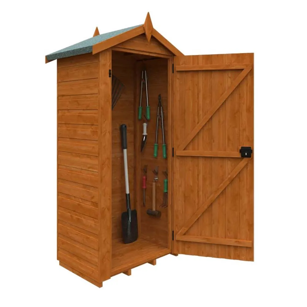 Buttercup Farm 2 x 3 Feet Tool Tower 12mm Shed - Solid Wood/Softwood/Pine in Burnt Orange 3