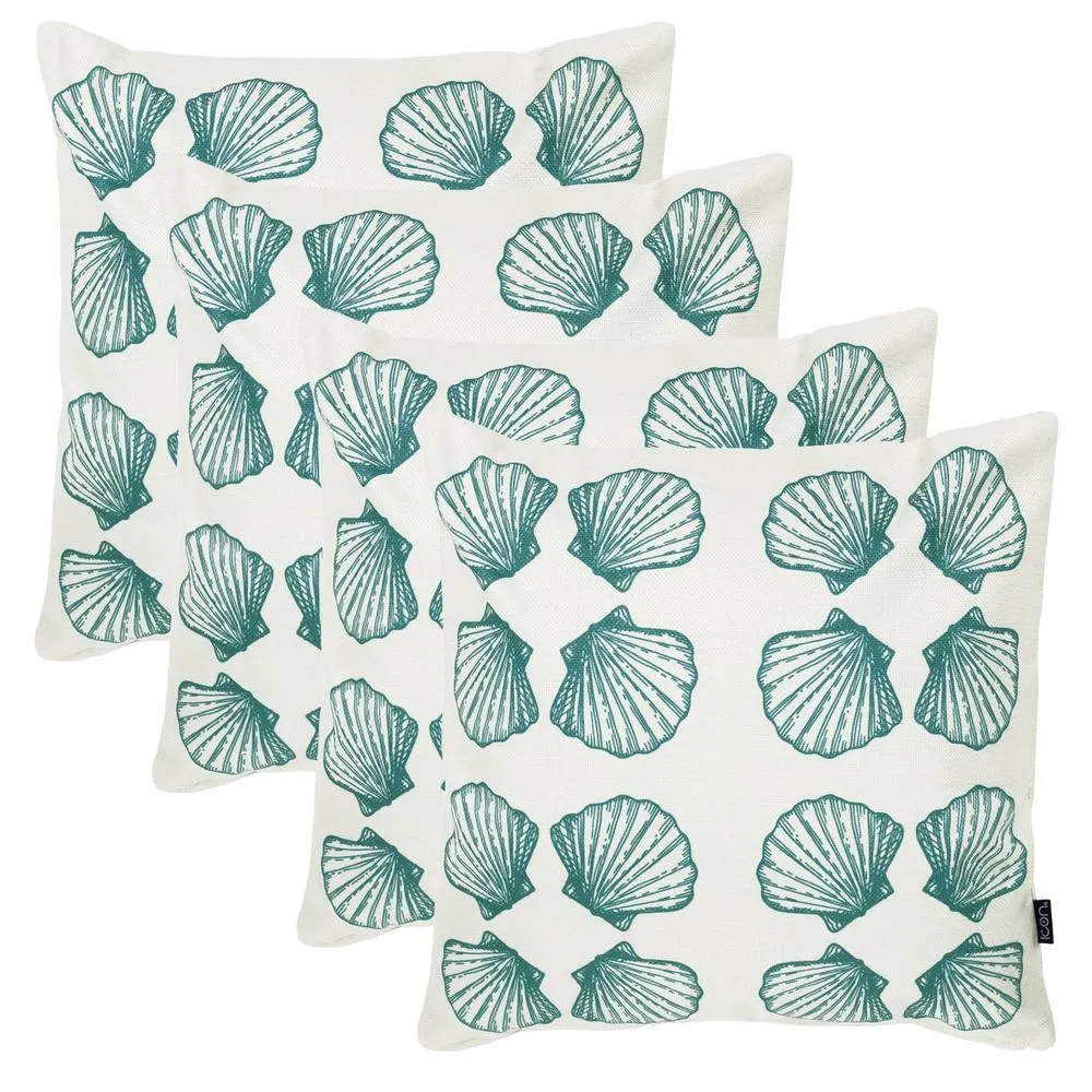 icon 4 Pack Cushion 43x43 Kyoto Fabric, Small Sea Shell in Off-White