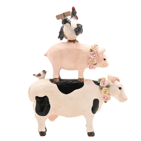 Country Living Stacking Farm Animals Resin Ornament 4