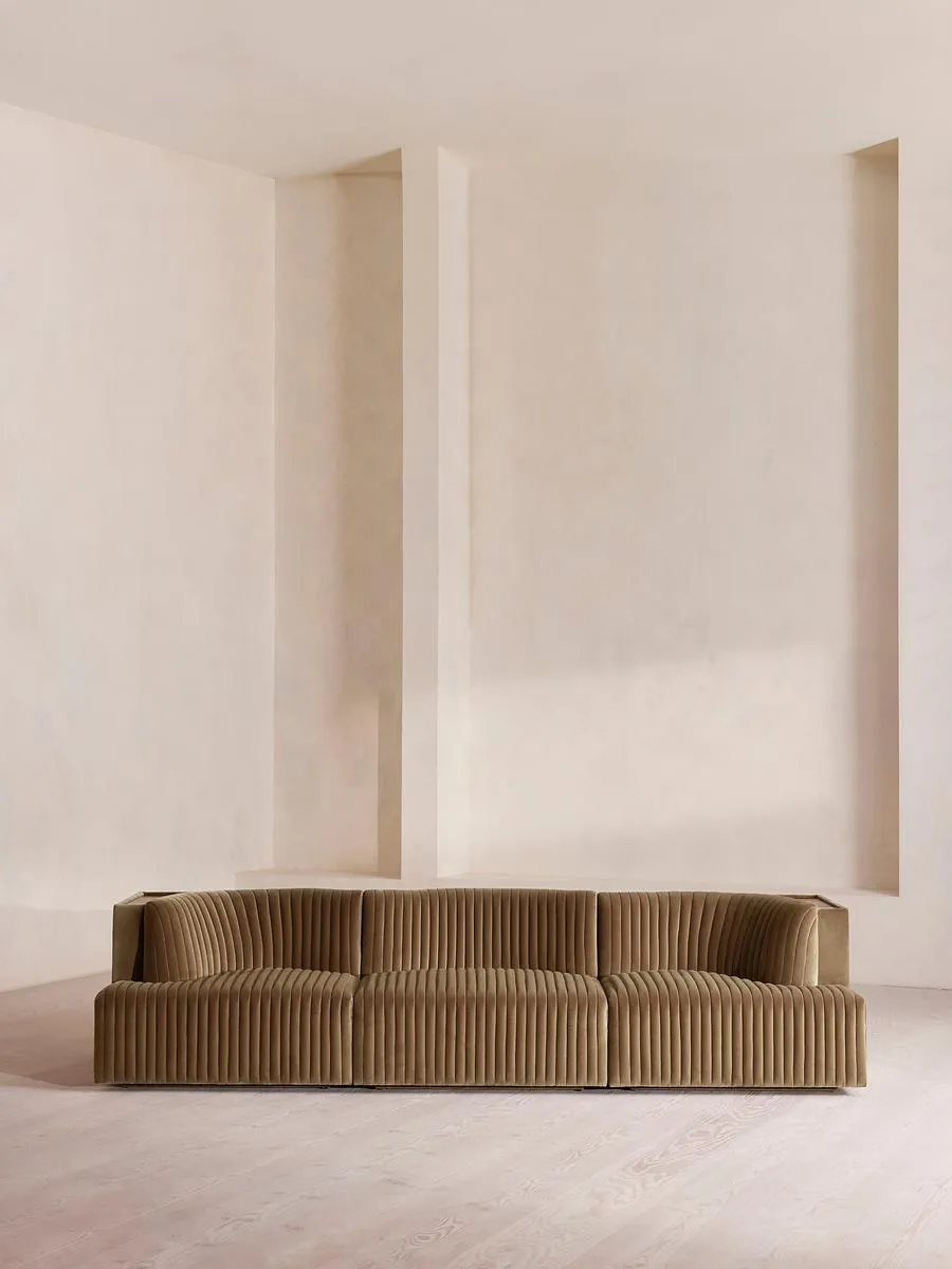 Hamish Modular Sofa, Four Seater, Velvet, Truffle