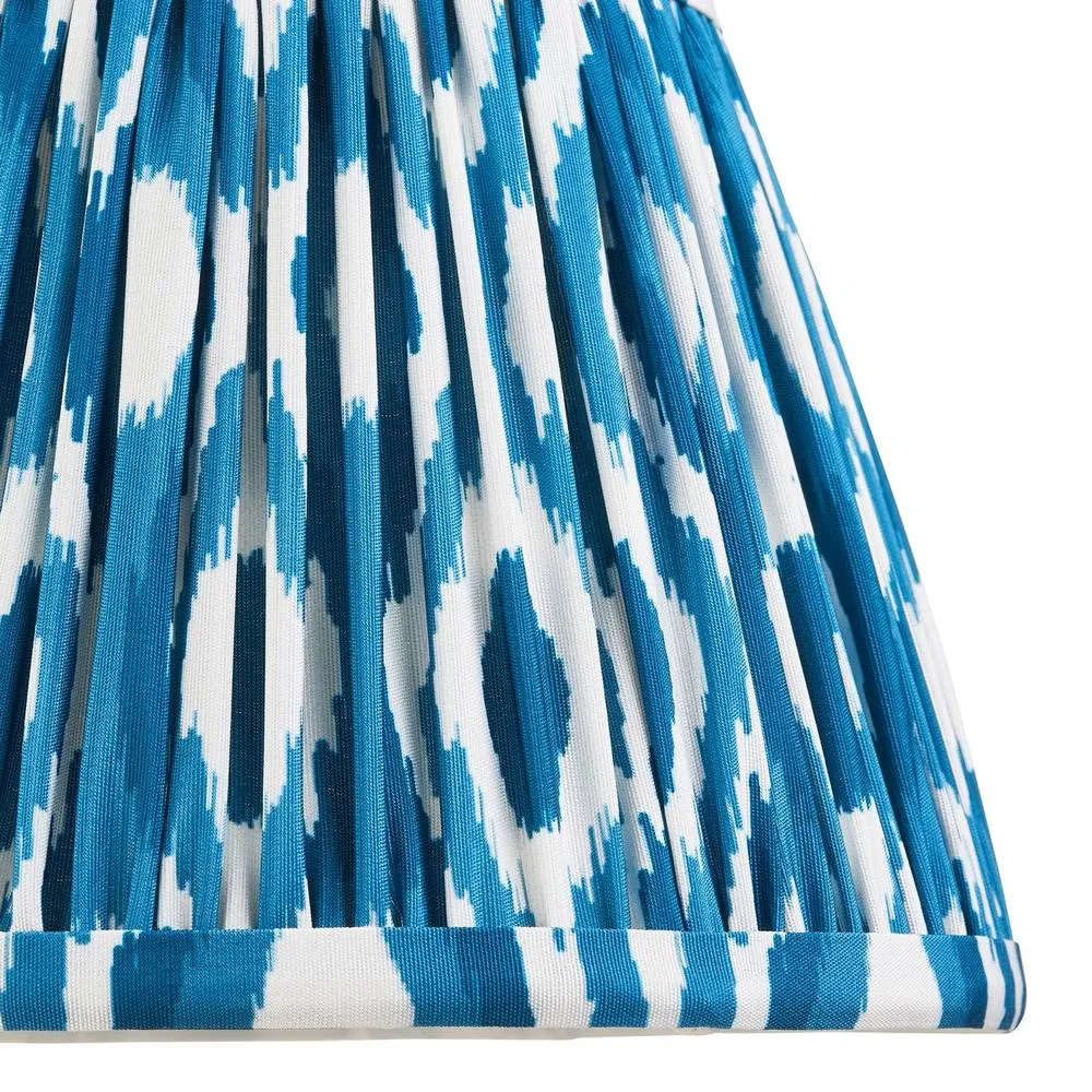 Netlighting Carnaby Almond White Wall Light Blue Fabric Ikat Shade 20cm B22 6
