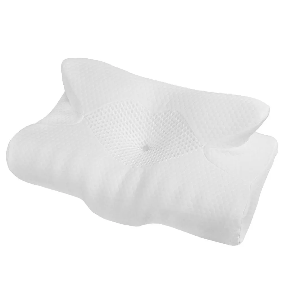 Lavio Ergonomic Neck Pillow Memory Foam Breathable Washable Cover in White