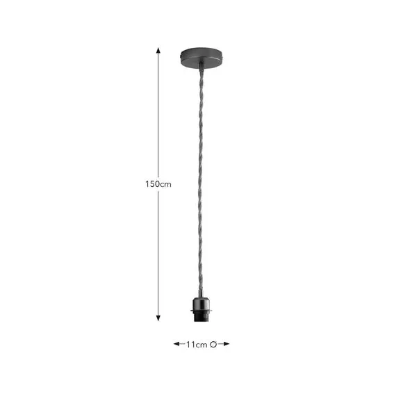 Fentress Twisted Jute Pendant Flex Ceiling Light Cable 5