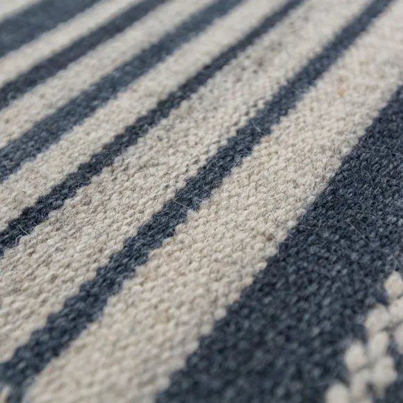 Marlin Striped Geometric Wool Rug 2