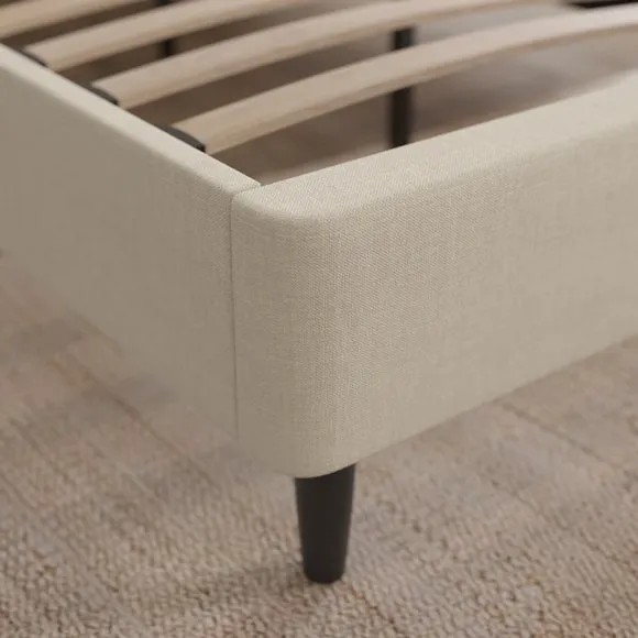 Mason Buttoned Woven Fabric Bed Frame 3