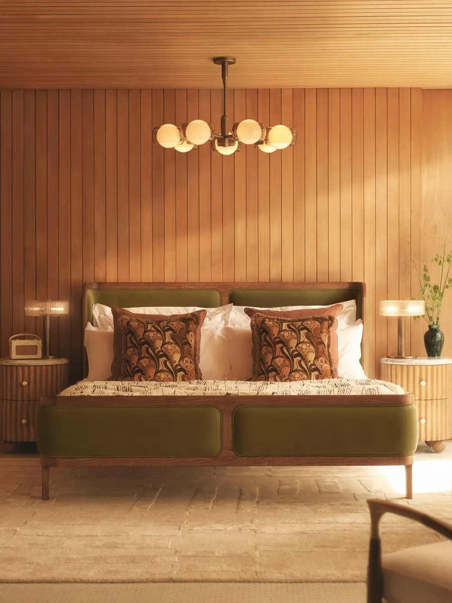 Belsa Bed, Emperor, Velvet, Olive