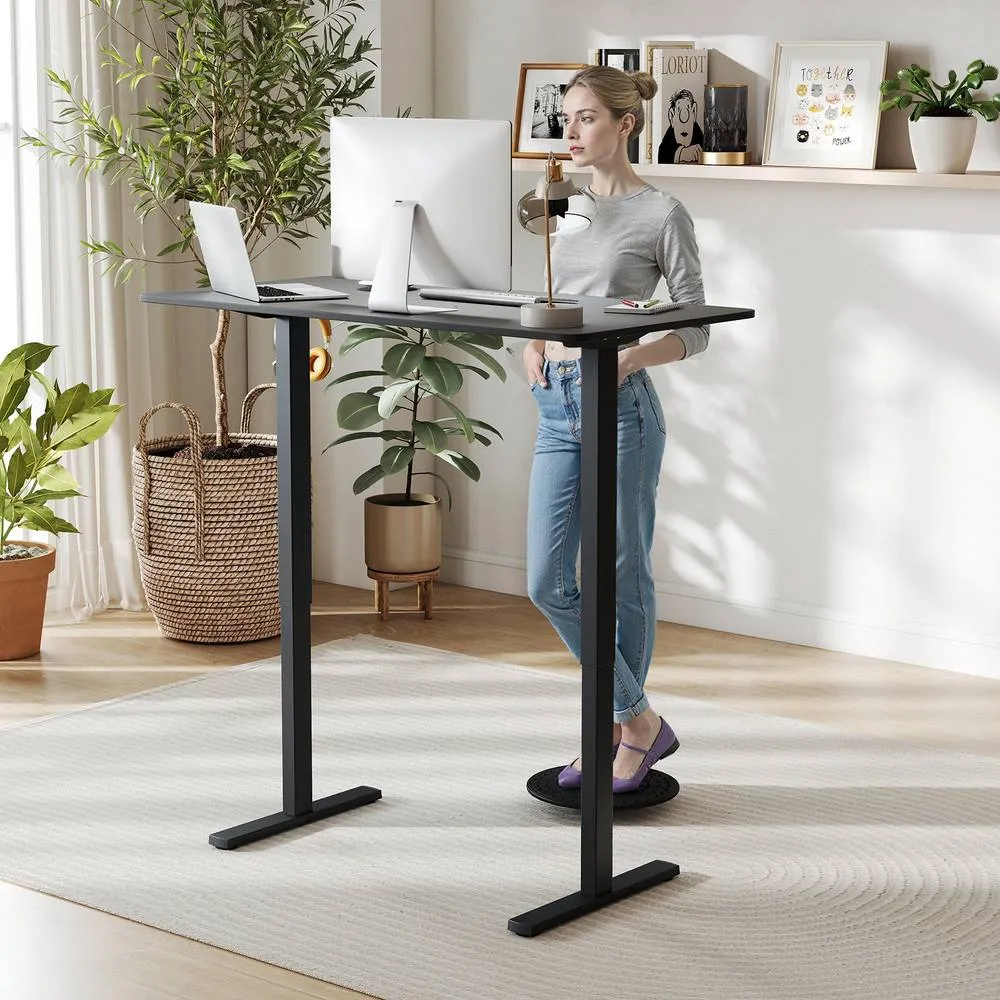 Costway Ergonomic Stand Up Desk 120x60CM Electric Standing Computer Desk in Black
