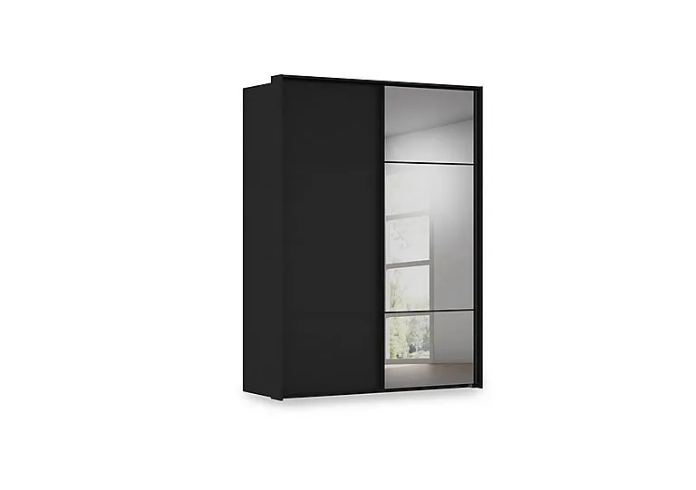 Haven 170cm 2 Door Slider Wardrobe with 1 Décor Door and 1 Mirror Door