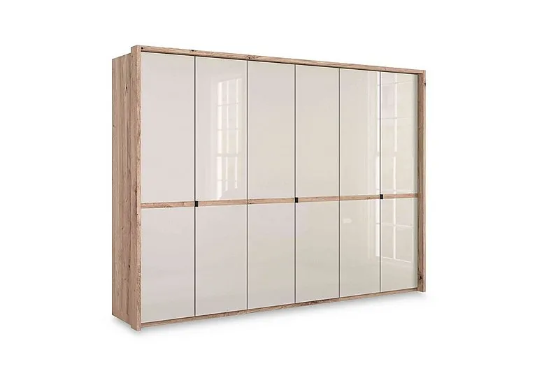 Hong Kong 6 Door Hinged Wardrobe with Glass Doors