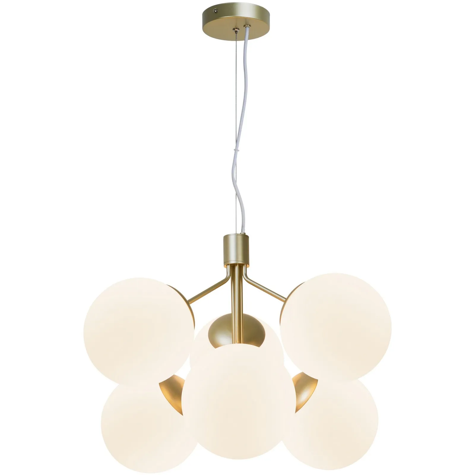 Nordlux Ivona Pendant Light Brass Glass Dining Room E27 Mains in Gold 3