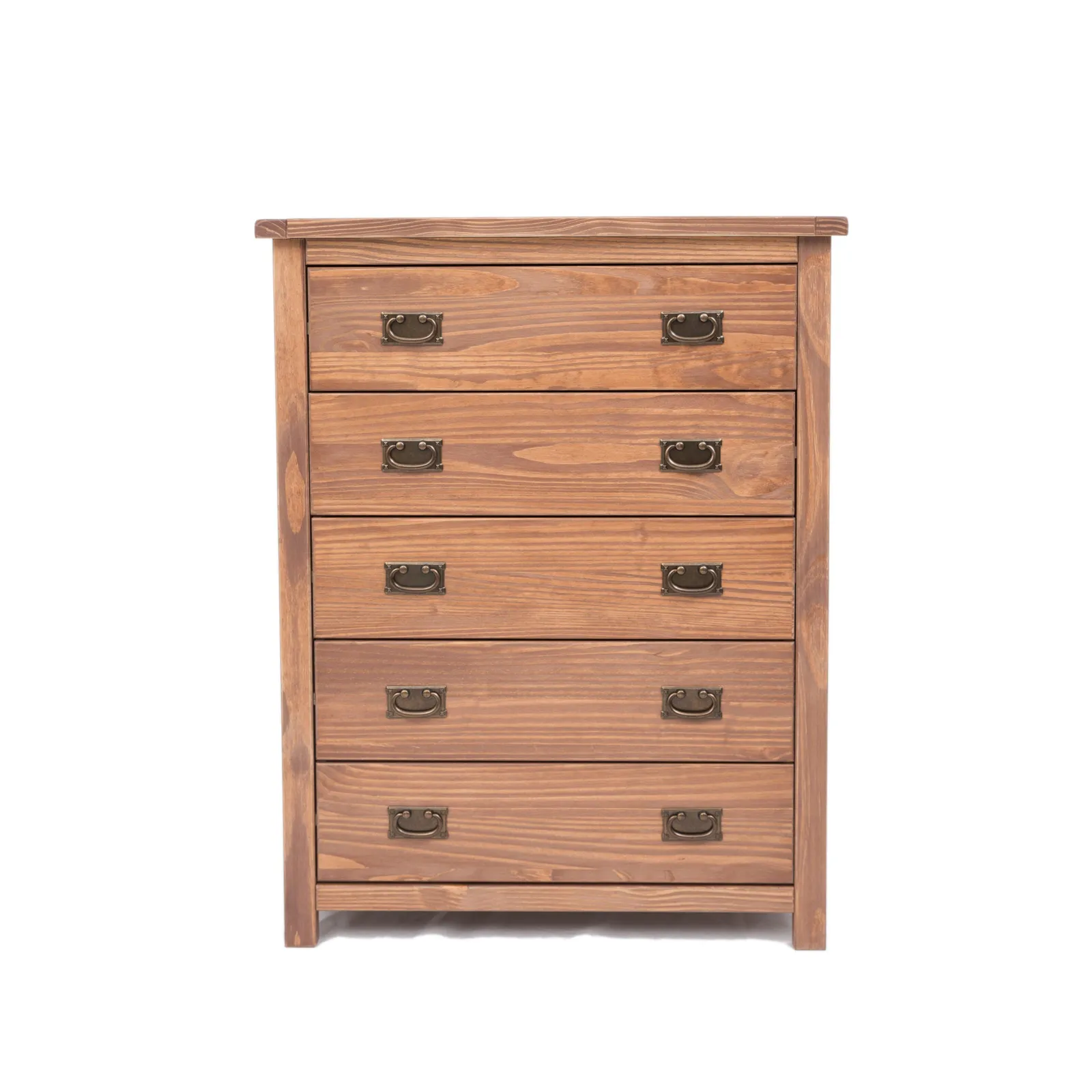 Cabinet Bits Padua 5 Drawer Chest of Drawers Bras Drop Handle in Brown