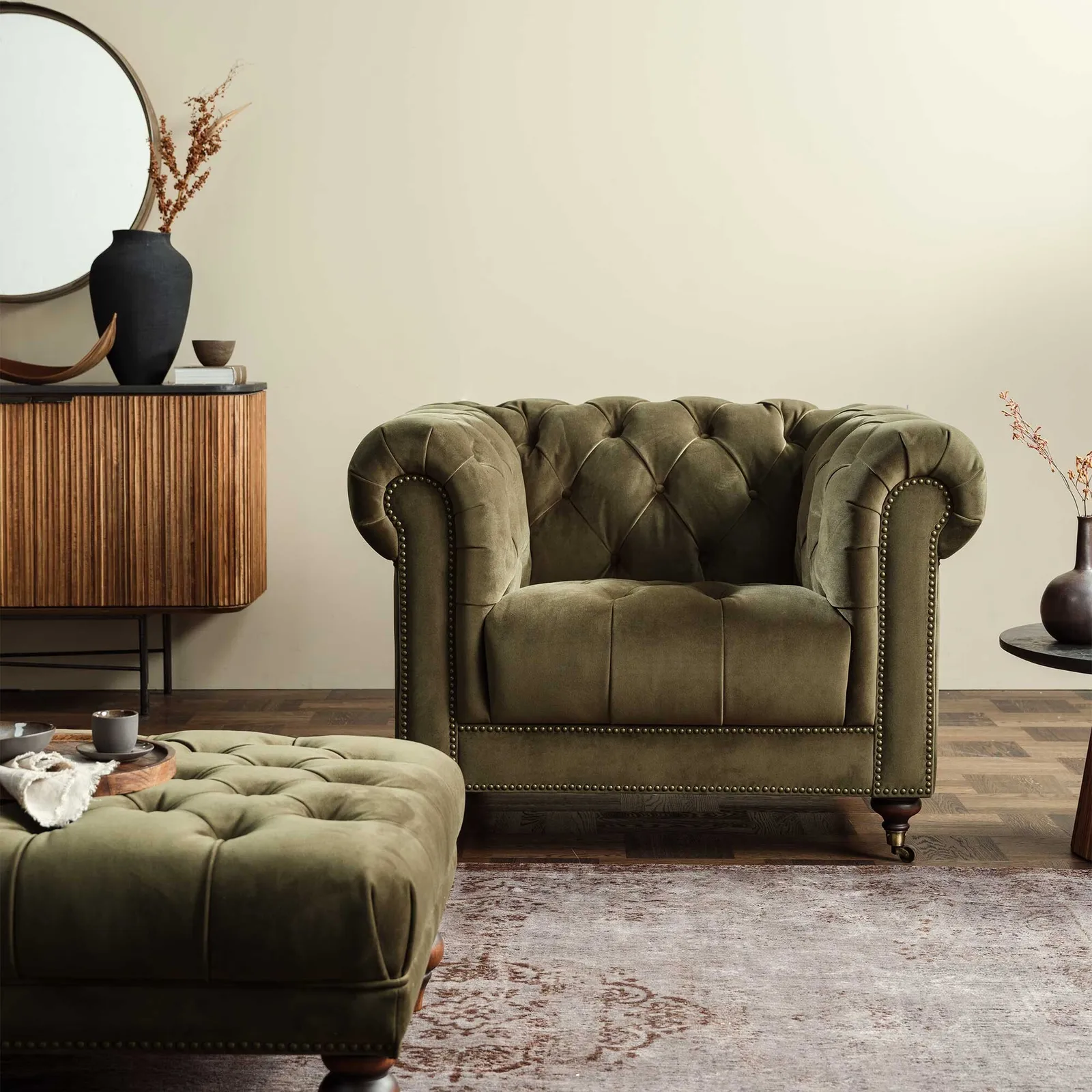 Ullswater Club Armchair, Green Velvet | Barker & Stonehouse 2