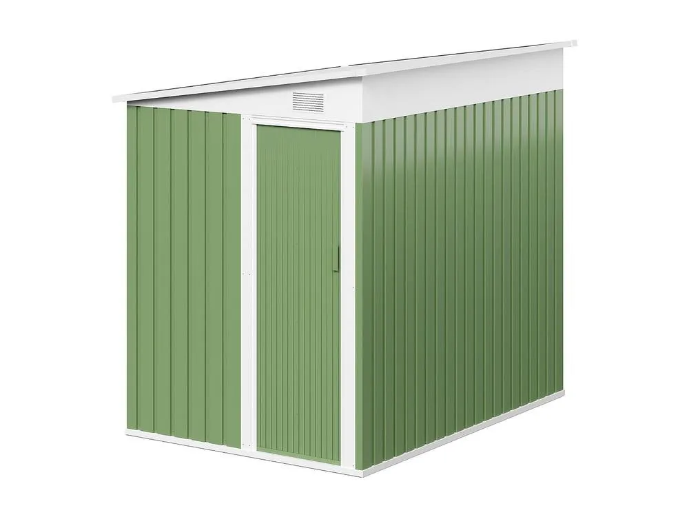 Vente-unique Lean-To Galvanised Steel Garden Shed - Sage Green - 3.15 M² - DAXTON 5