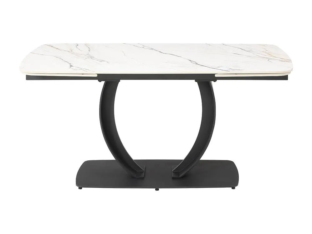 Vente-unique Extendable Dining Table Seating 6 To 6 Cm Ceramic & Black Metal 5