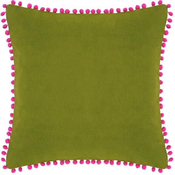 Velvet Pom Pom Cushion