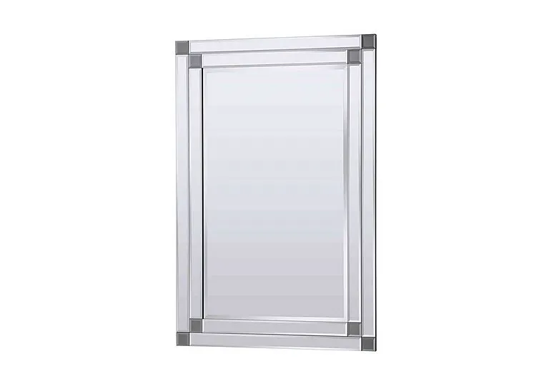 Grey Corner Detail Rectangle Mirror