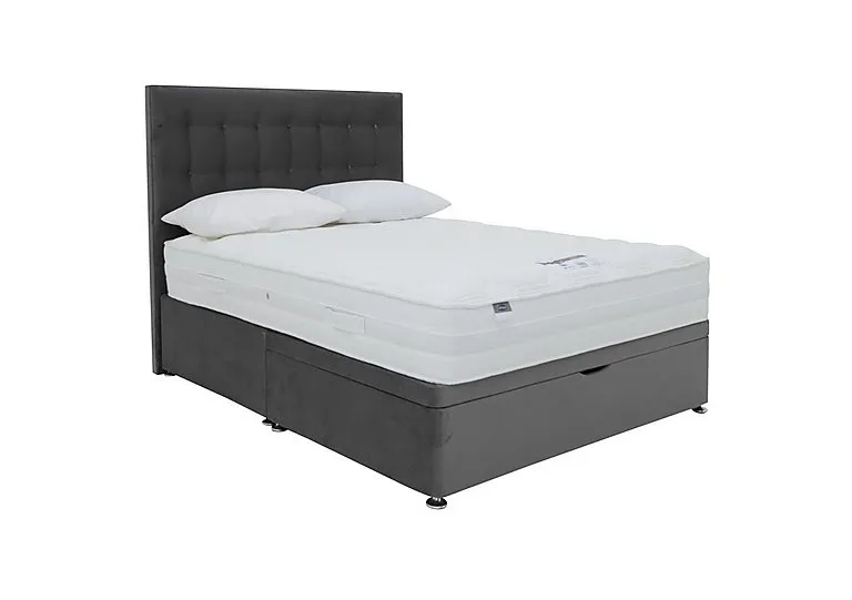 Eco Pocket Plus Half Ottoman Divan Set - Super King - Luxury Charcoal