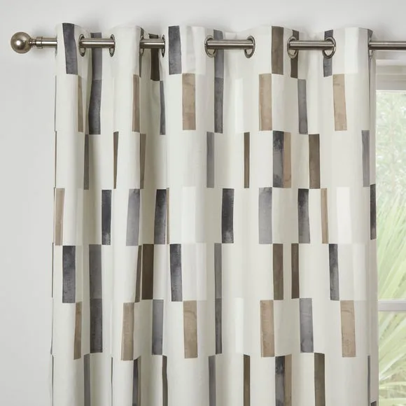 Fusion Oakland Cotton Eyelet Curtains 1