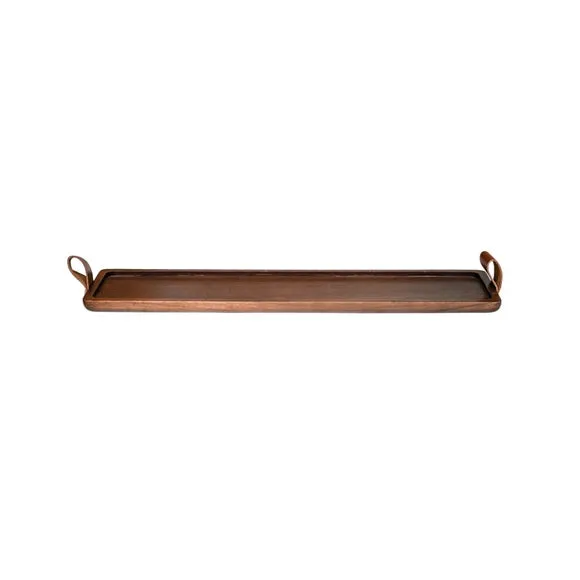 Harvey Walnut Wooden Rectangle Candle Tray 4