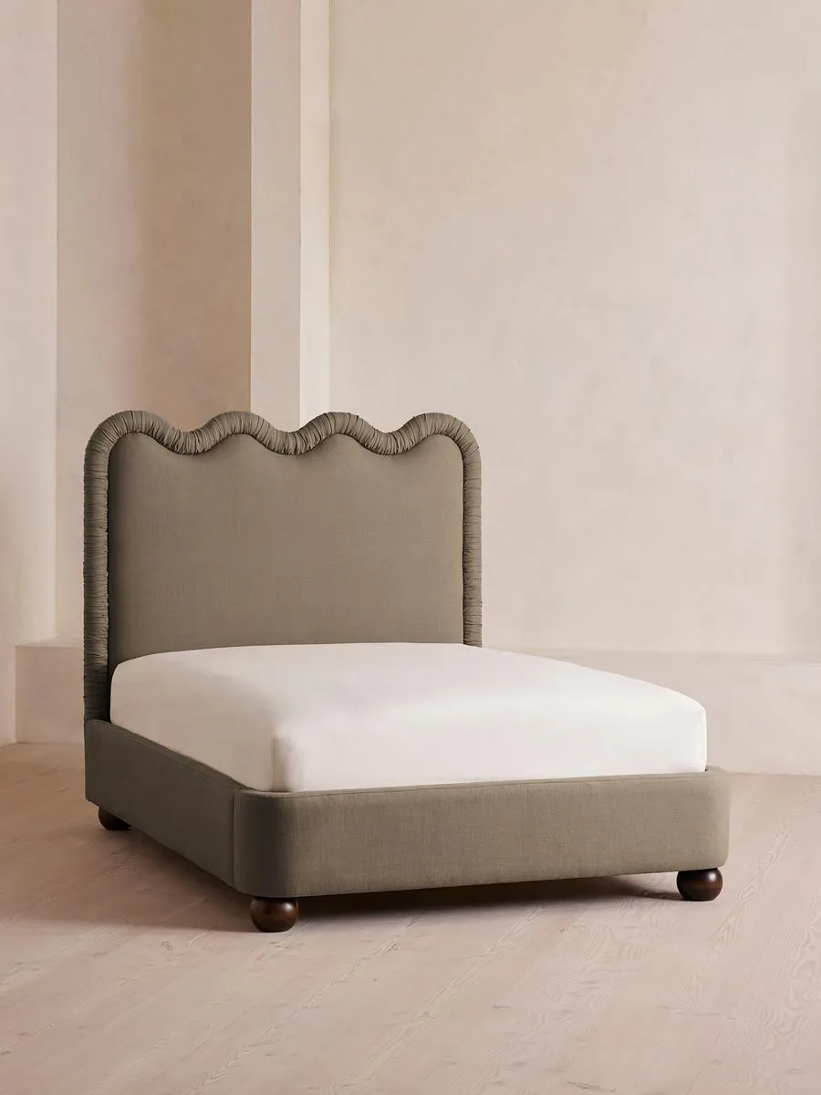 Tristan Bed, Super King, Linen, Mushroom