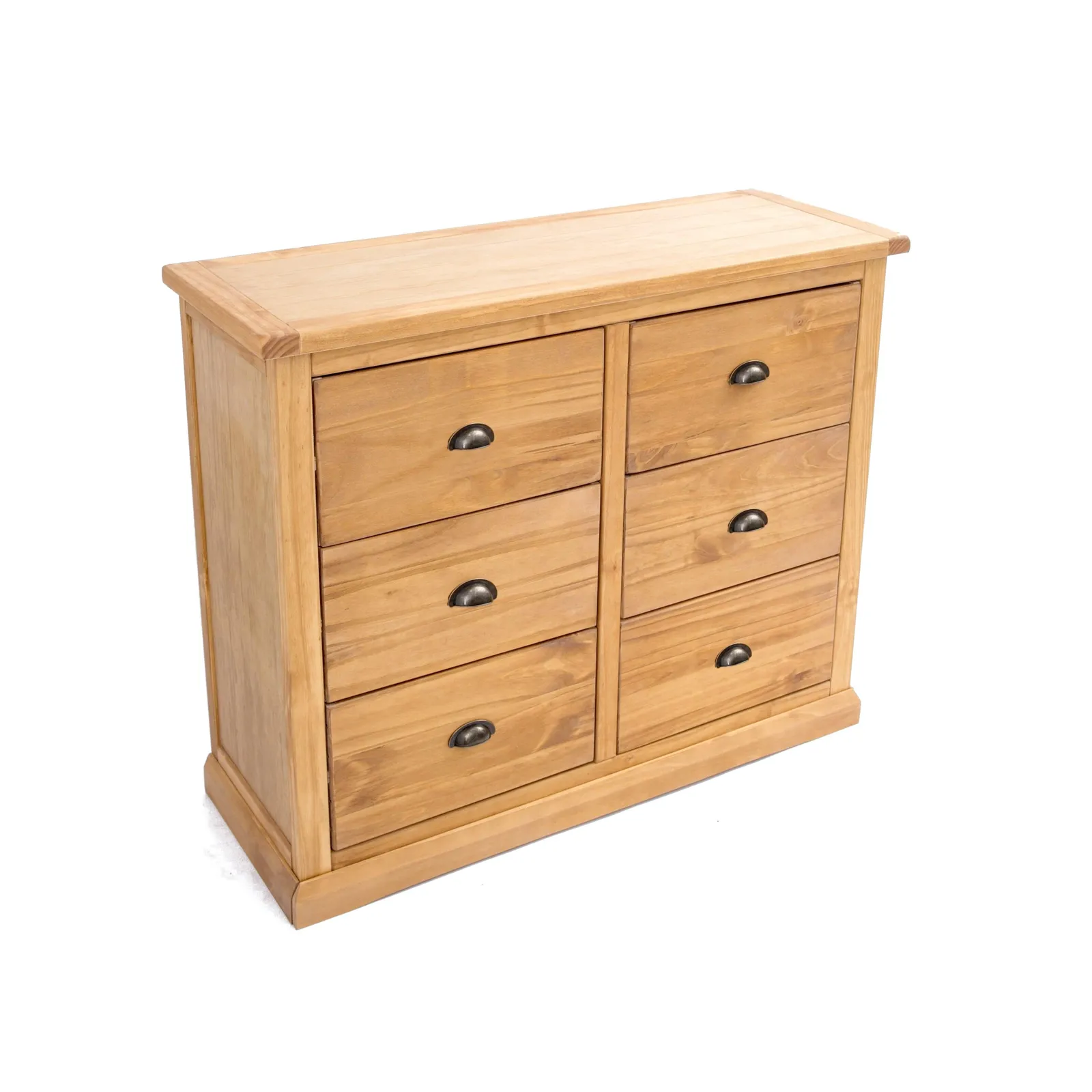 Cabinet Bits Lucca 6 Drawer Chest of Drawers Brass Cup Handle in Light Brown 3