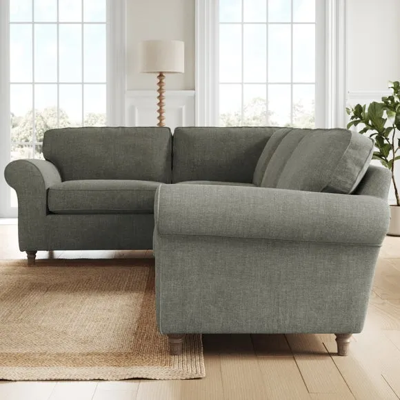 Flori Tonal Plush Chenille Corner Sofa 2