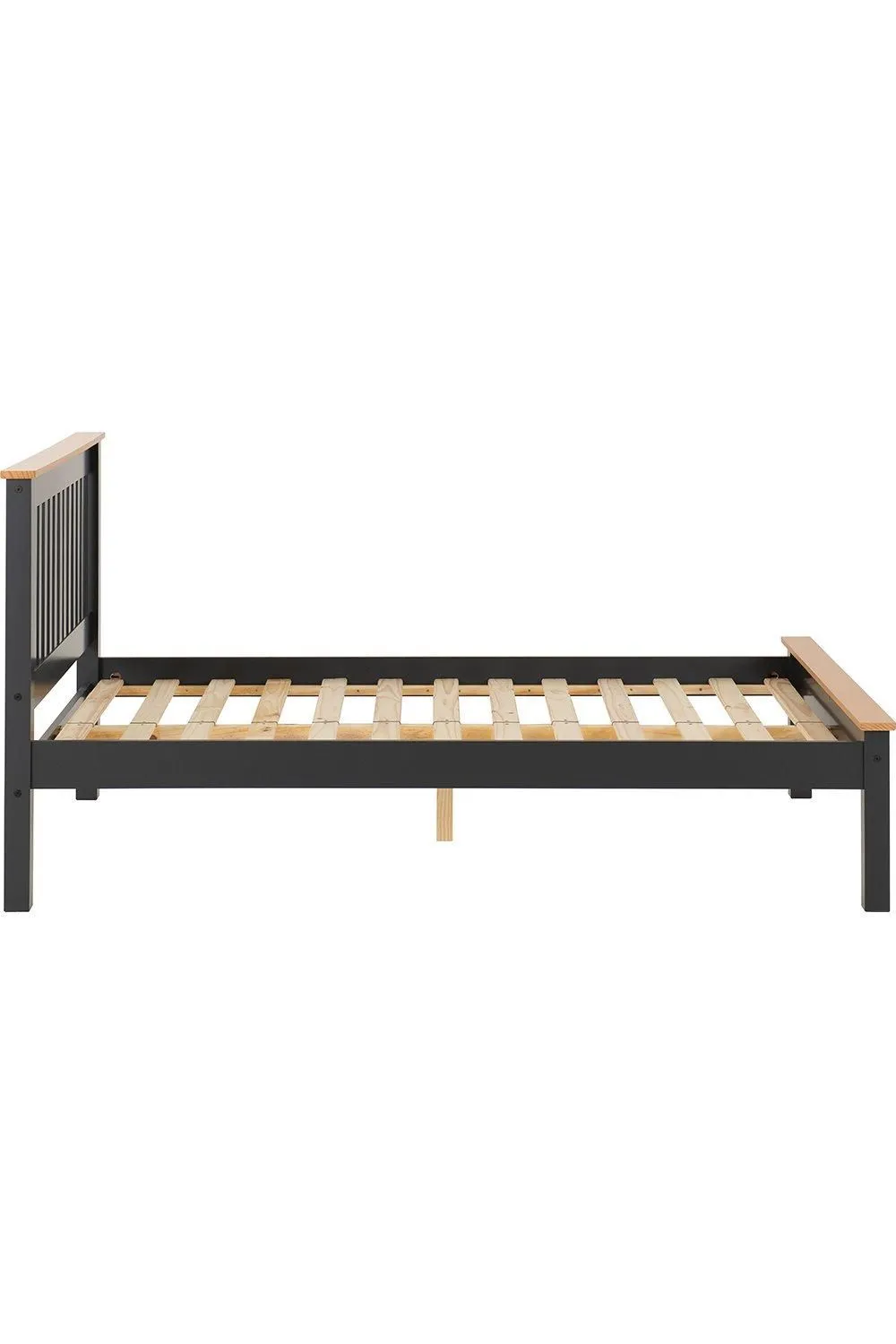 Seconique Monaco 4' Small Double Bed - Low Foot End in Grey 5