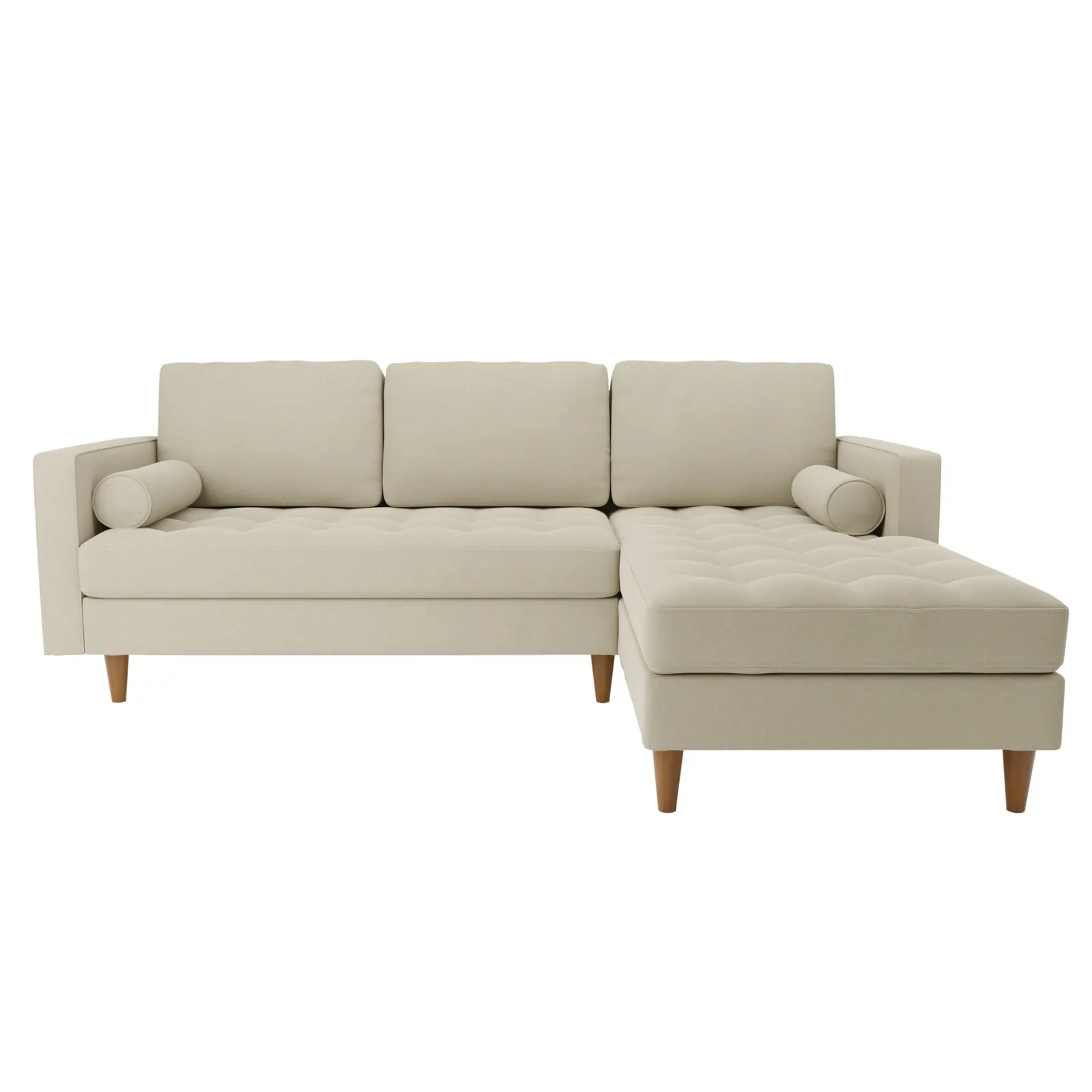 Zoe Flat Weave Right Hand Corner Sofa Beige