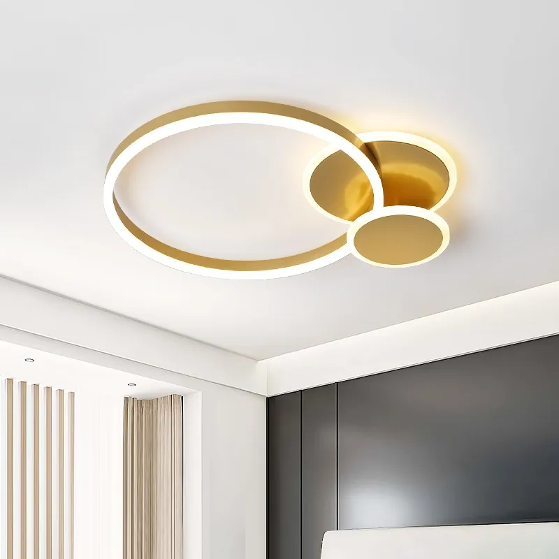 Modern Gold Ring Ceiling Light Round LED Flush Mount Lighting