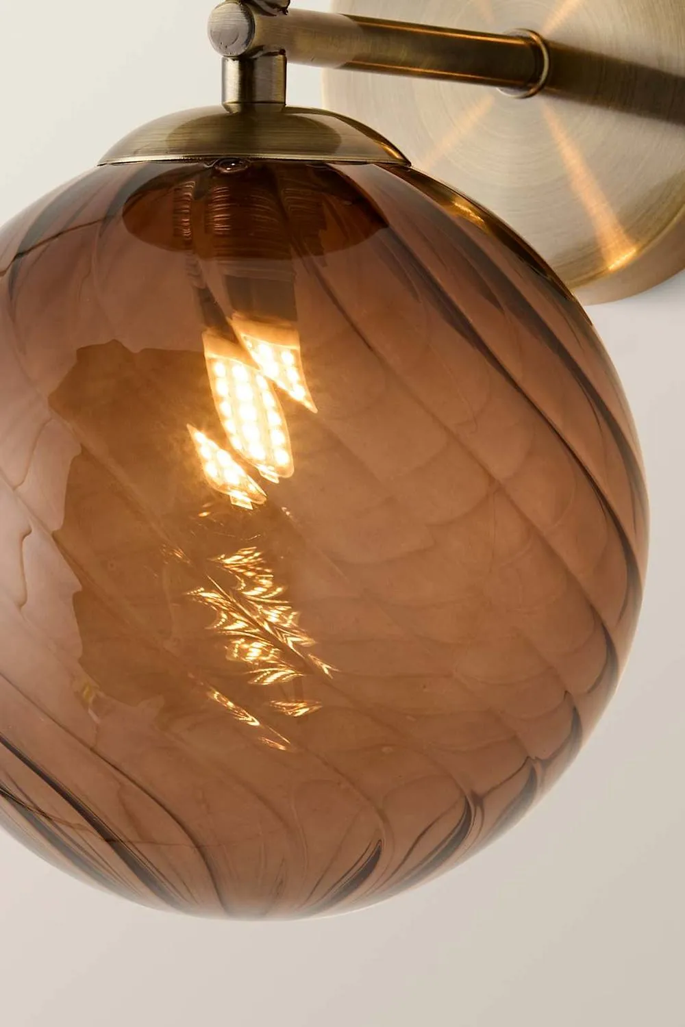 ValueLights Sydney 2 Way Up Down Glass Swirl Shades Wall Light in Bronze 4
