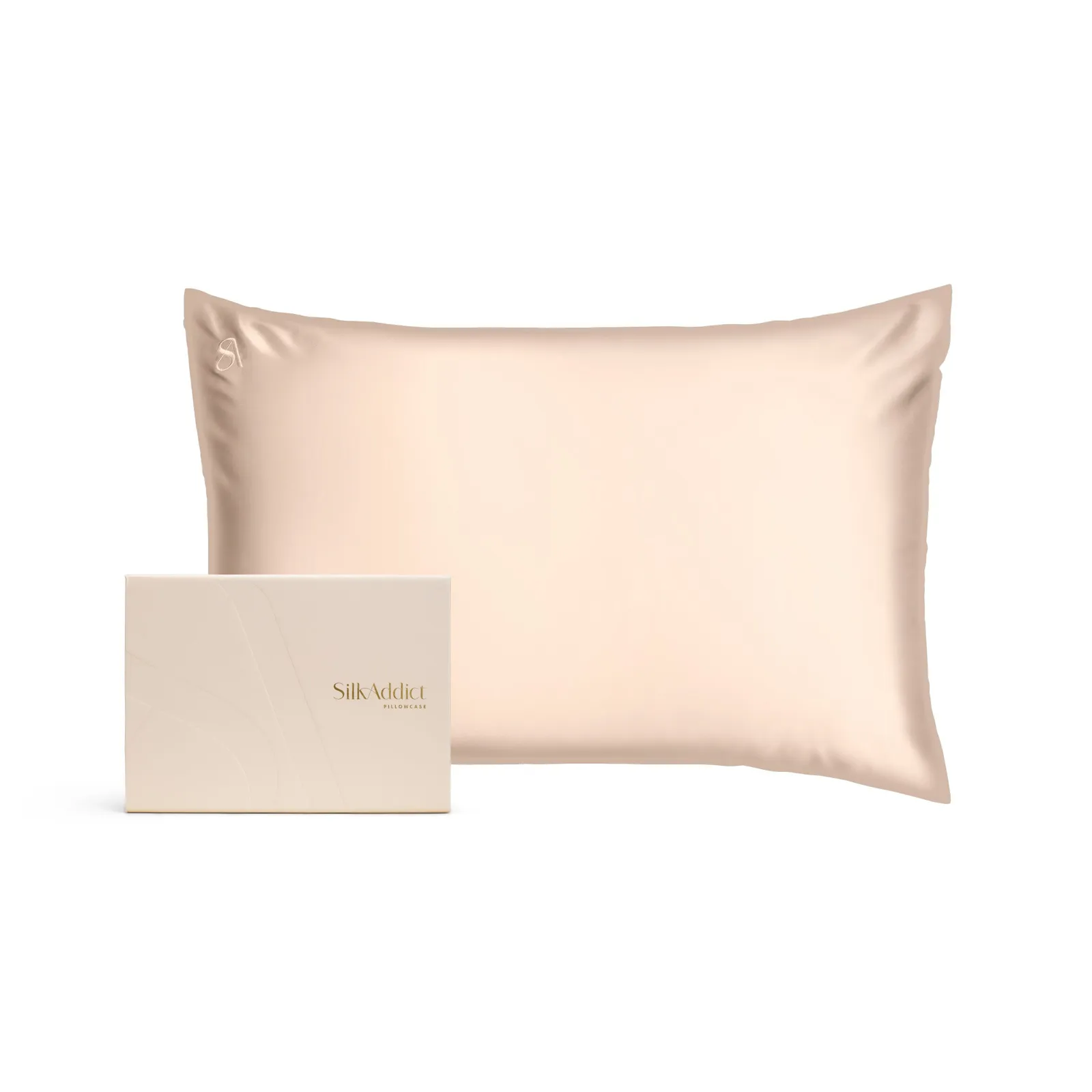 Silk Addict 100% Mulberry Silk Pillowcase - Caramel in Metallic Gold
