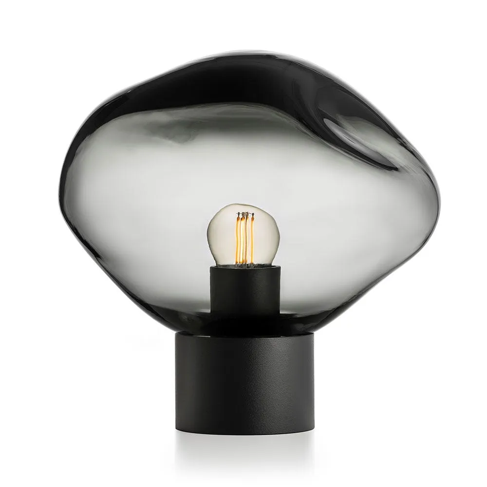 Hadeland Glassverk Crystal Stone Table Lamp Grey & Black 2