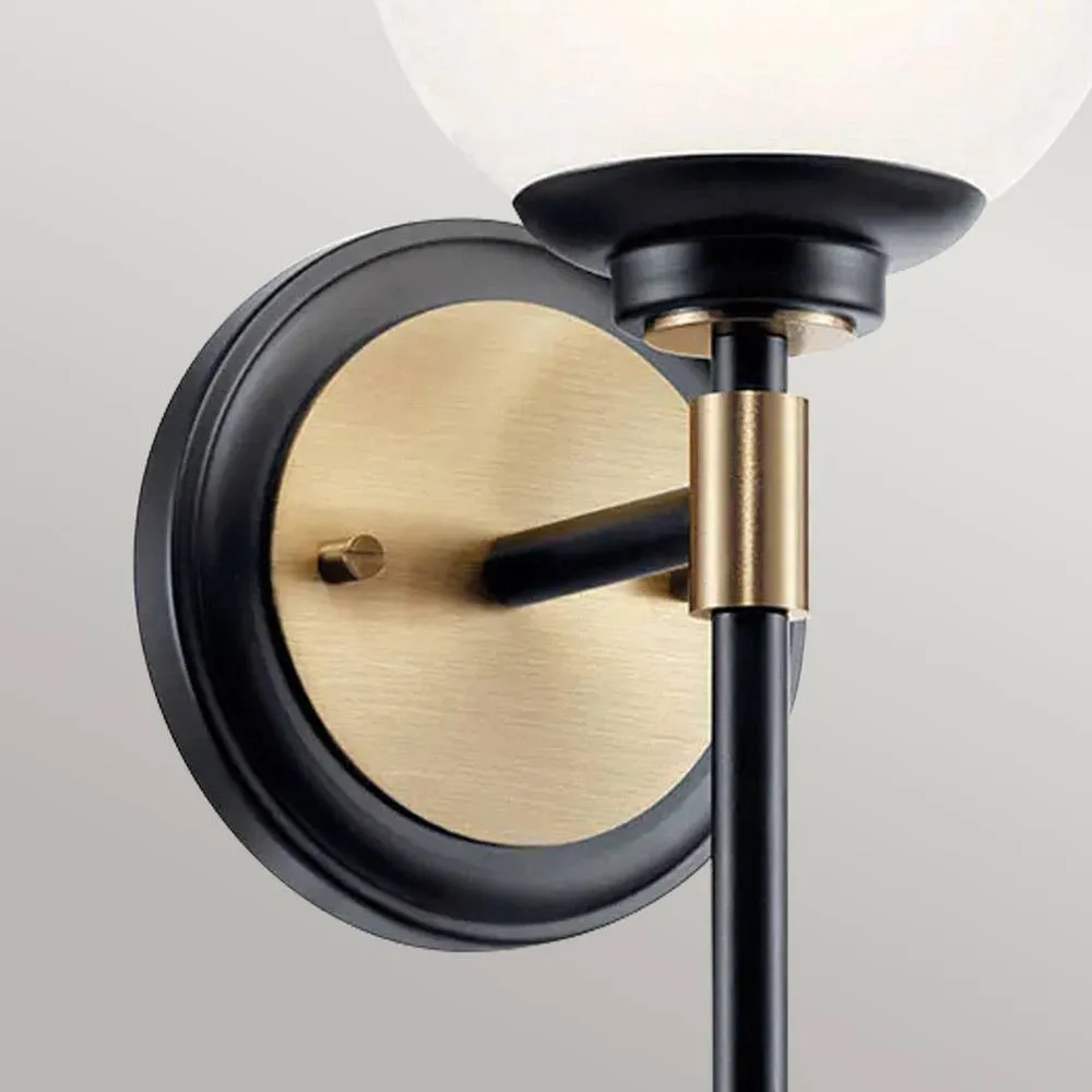 Netlighting Kichler Benno Bathroom Wall Lamp Black Champagne Bronze IP44 1x G9 in Brown 5