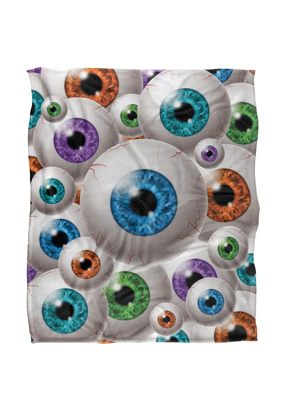 JQ Licensing James Piazza Eyeball Pattern Silky Touch Super Soft Throw Blanket 152 X 127 cm in White
