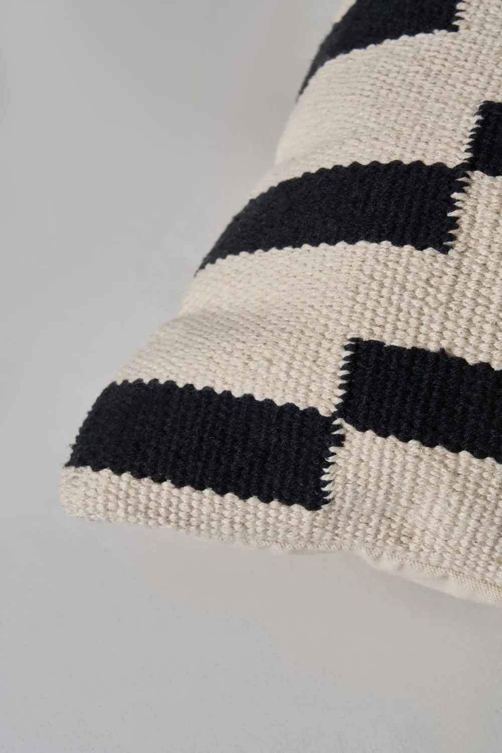 BHS Woven Stripe Cushion in Black 2
