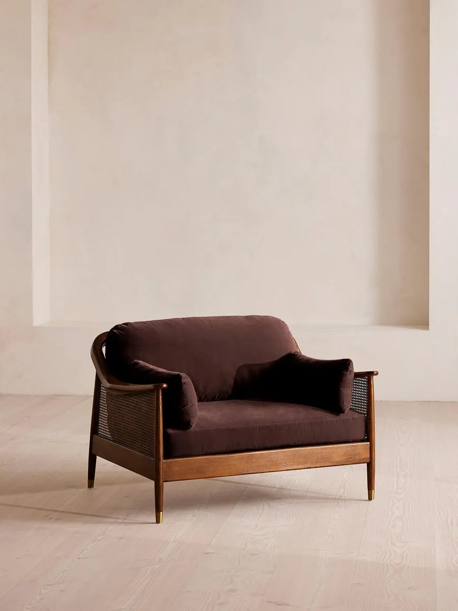 Atlanta Loveseat, Velvet, Aubergine