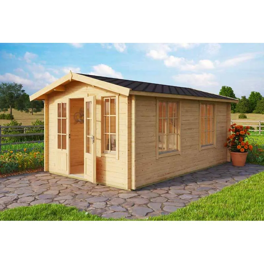 Lasita Maja Ltd Alexandra-Log Cabin, Garden Room, Home Office - L535xW347.6xH245.1 cm in Light Brown