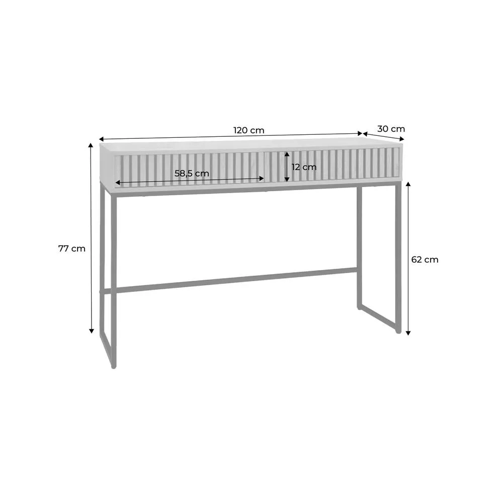 sweeek 120cm Contemporary Console In Grooved Wood Effect in Light Brown 5