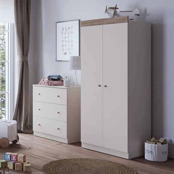 Little Acorns Burlington 3 Drawer Chest and Wardrobe Nursery Set 2
