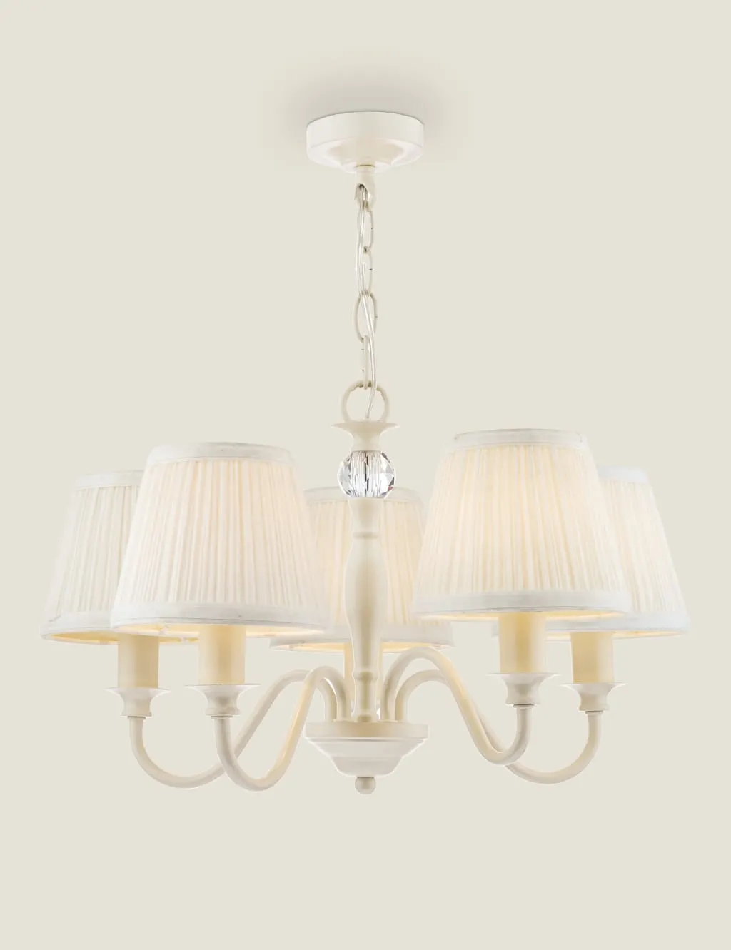 Laura Ashley Ellis Five Arm Pendant Light Cream