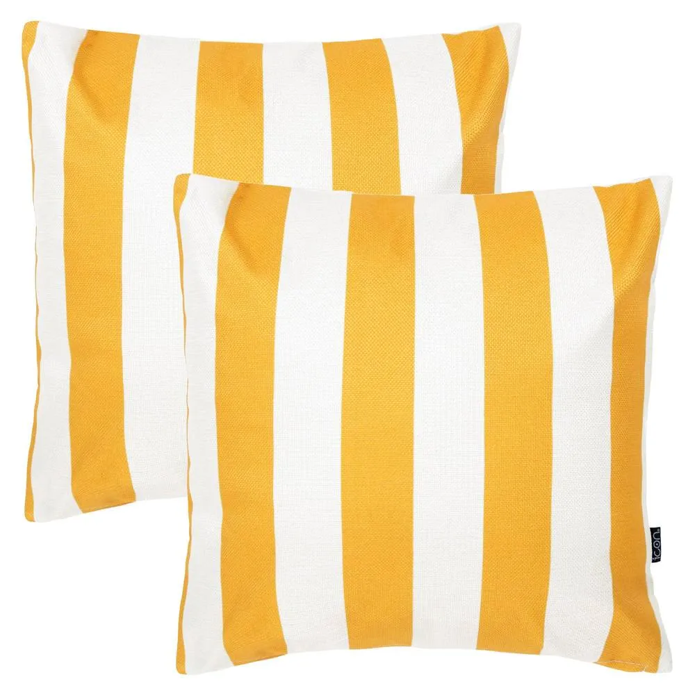 icon 2 Pack Cushion 43x43 Kyoto Fabric, Stripe, Yellow