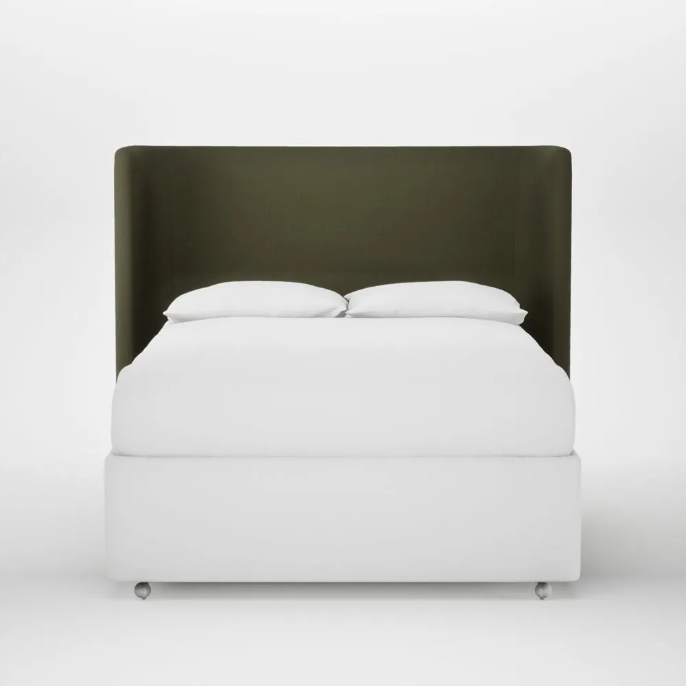 Heal's Monroe Headboard Lift Storage Double Smart Cotton Linen Myrtle 1