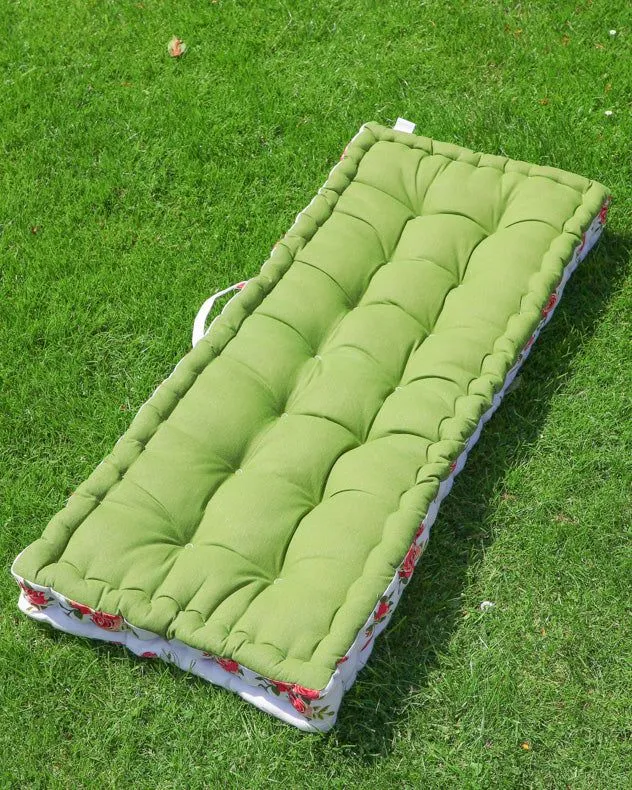 Dibor Vintage Style Pink Floral Reversible Outdoor Furniture Garden Bench Seat Pad L105cm x W42cm in Red 3