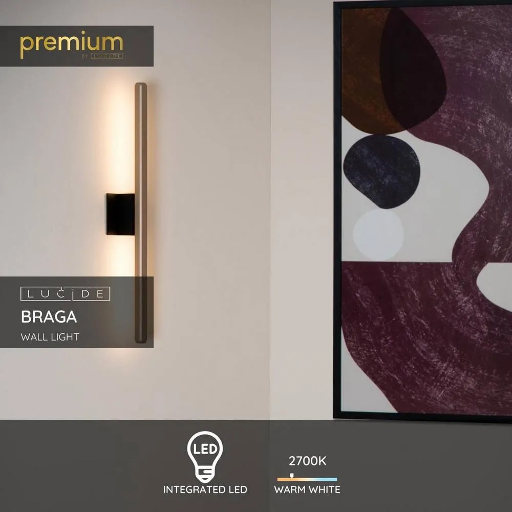 Netlighting Lucide BRAGA Wall light LED 1x115W 2700K Coffee in Brown 2
