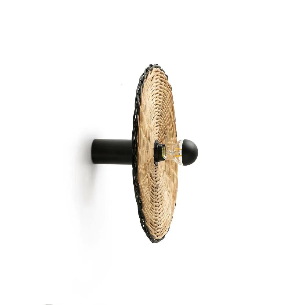 Netlighting Costas 400 H140 Black Rattan Wall Ceiling Lamp