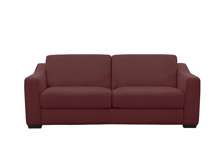 Optimus 3 Seater Leather Sofa - BV Deep Red