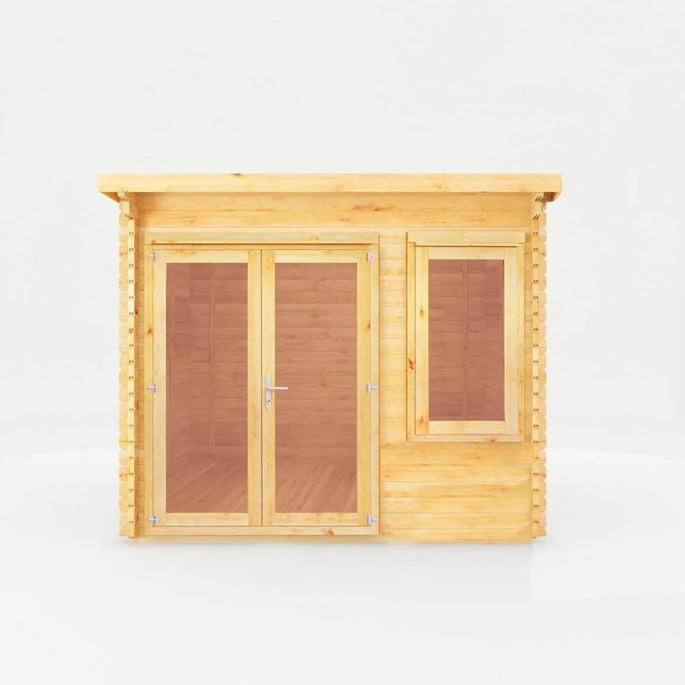 Mercia 3 x 3 m Elite Pent Log Cabin - 28 mm - L333.4 x W303.2 x H249.4 cm in Light Tan 3
