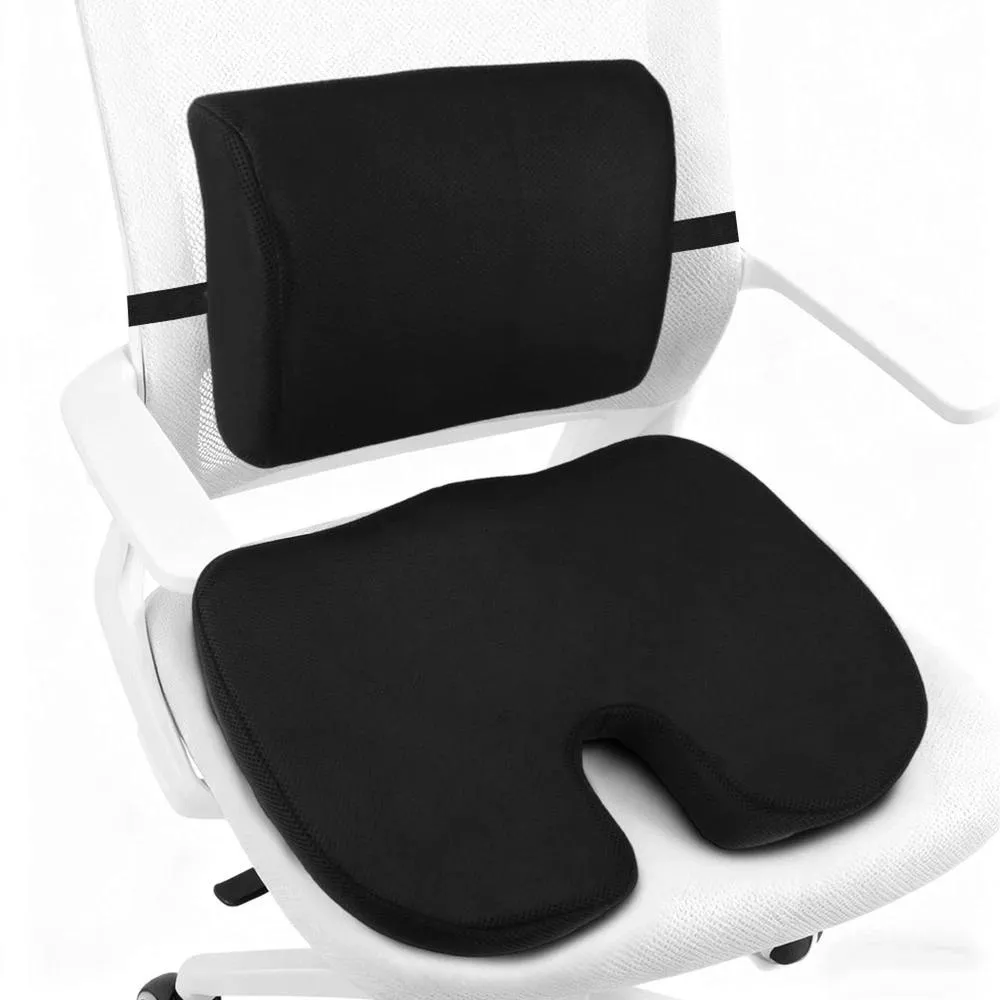 Havendro Lumbar Back Support Cushion Car Seat Home/Office Wheelchair in Black