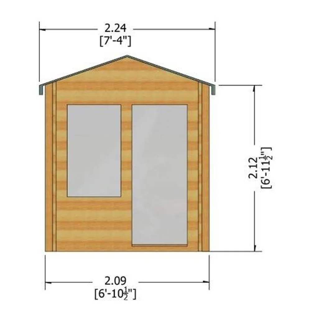 Shires Crinan Log Cabin Home Office Garden Room Approx 7 x 7 Feet in Brown 4