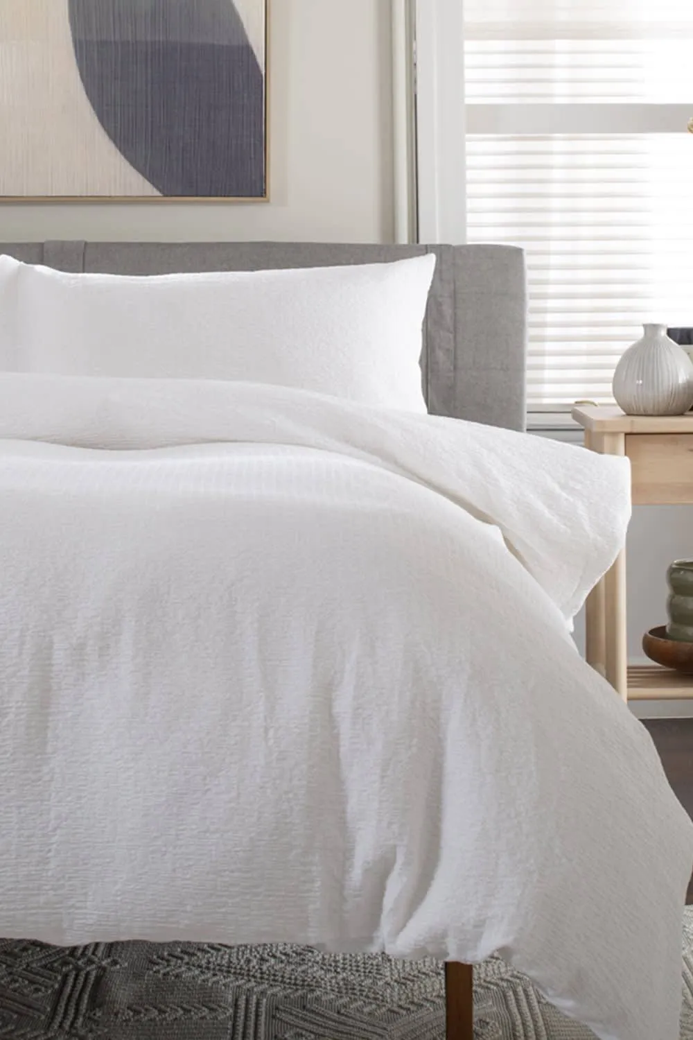 The Lyndon Company Tilly Texture Cotton Washed Duvet Set in White